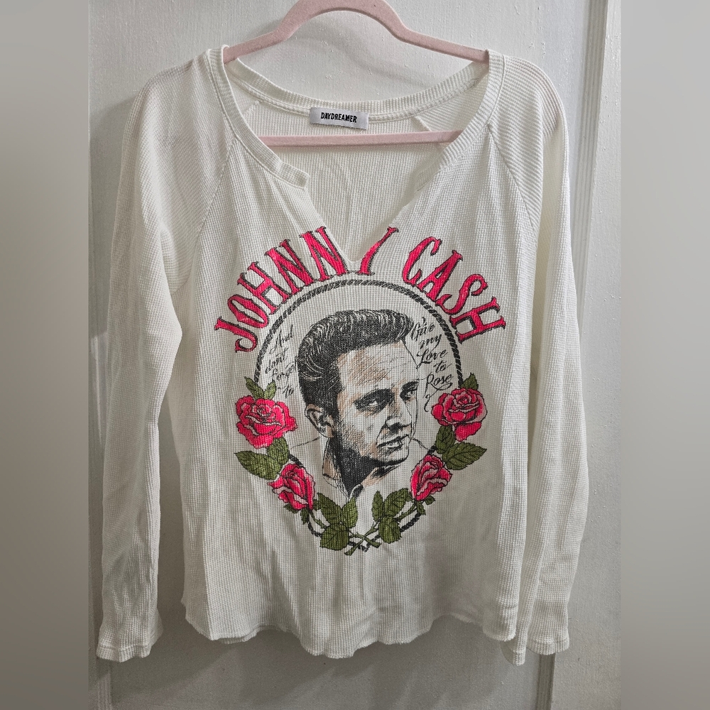 Daydreamers White Johnny Cash Graphic Top